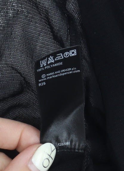Womens UK Size 14 Marks and Spencer Black Wrap Blouse