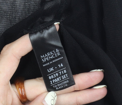 Womens UK Size 14 Marks and Spencer Black Wrap Blouse