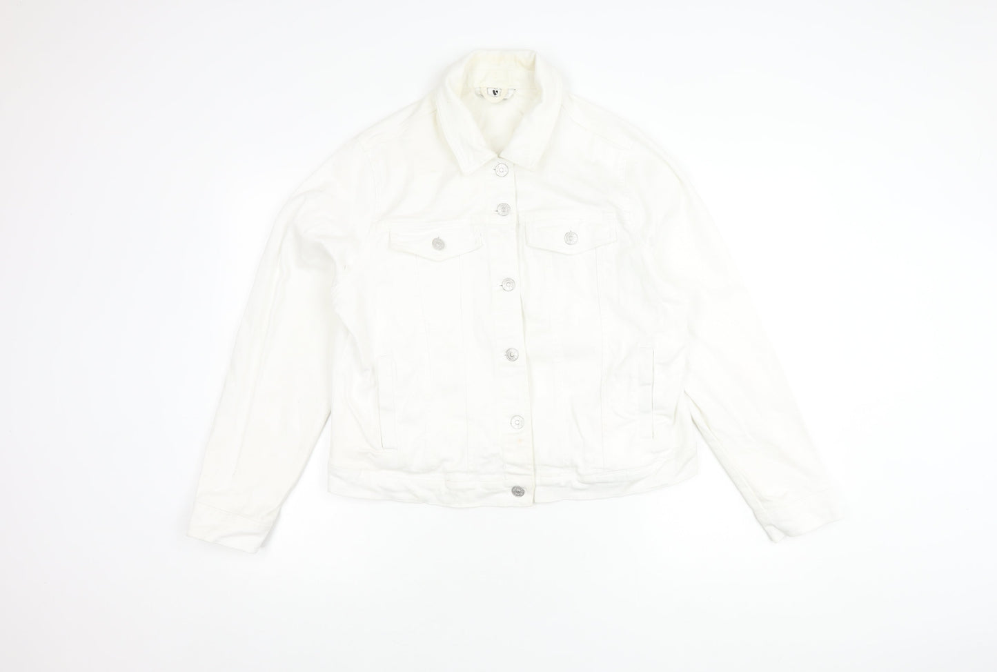 Very Women's White Button-Up Jacket Size 18