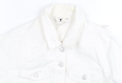 Very Women's White Button-Up Jacket Size 18