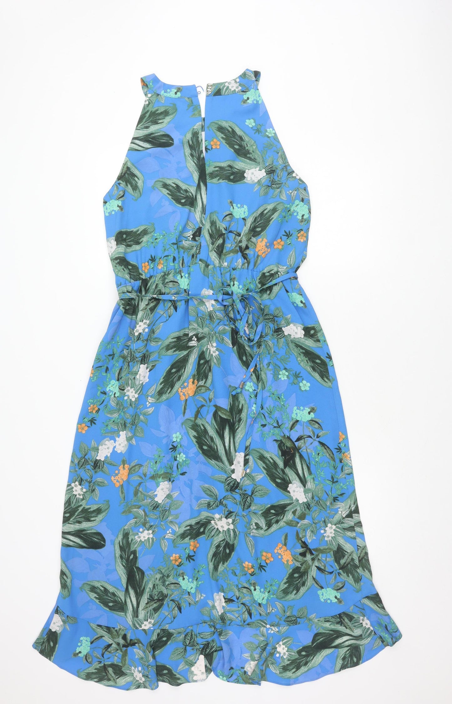 Oasis Women's Blue Floral Dress, Size 14, Sleeveless