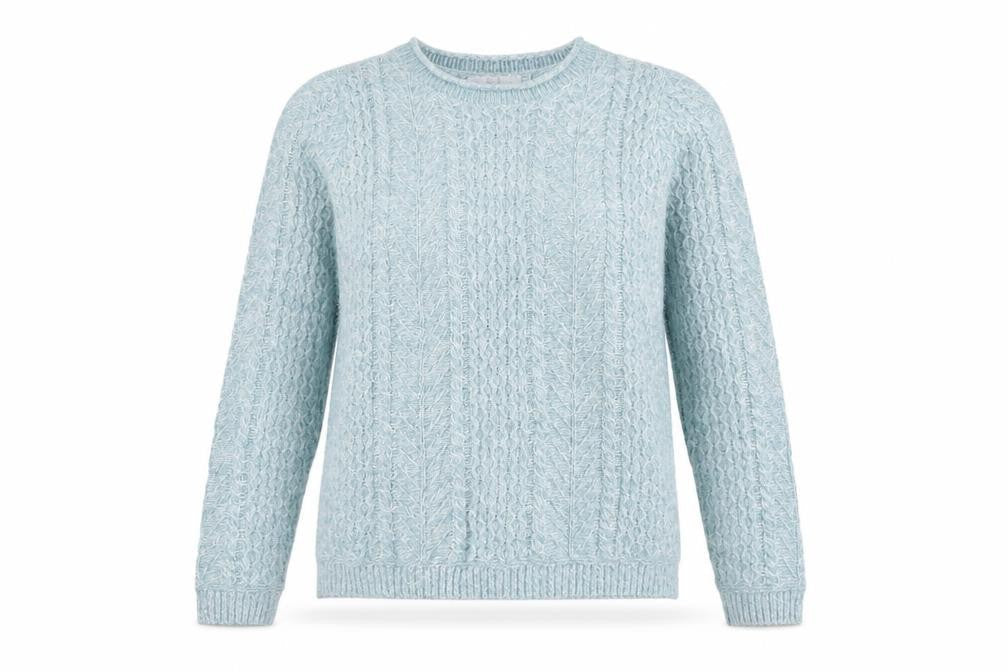 Womens UK Size S Isle Blue Pullover Jumper