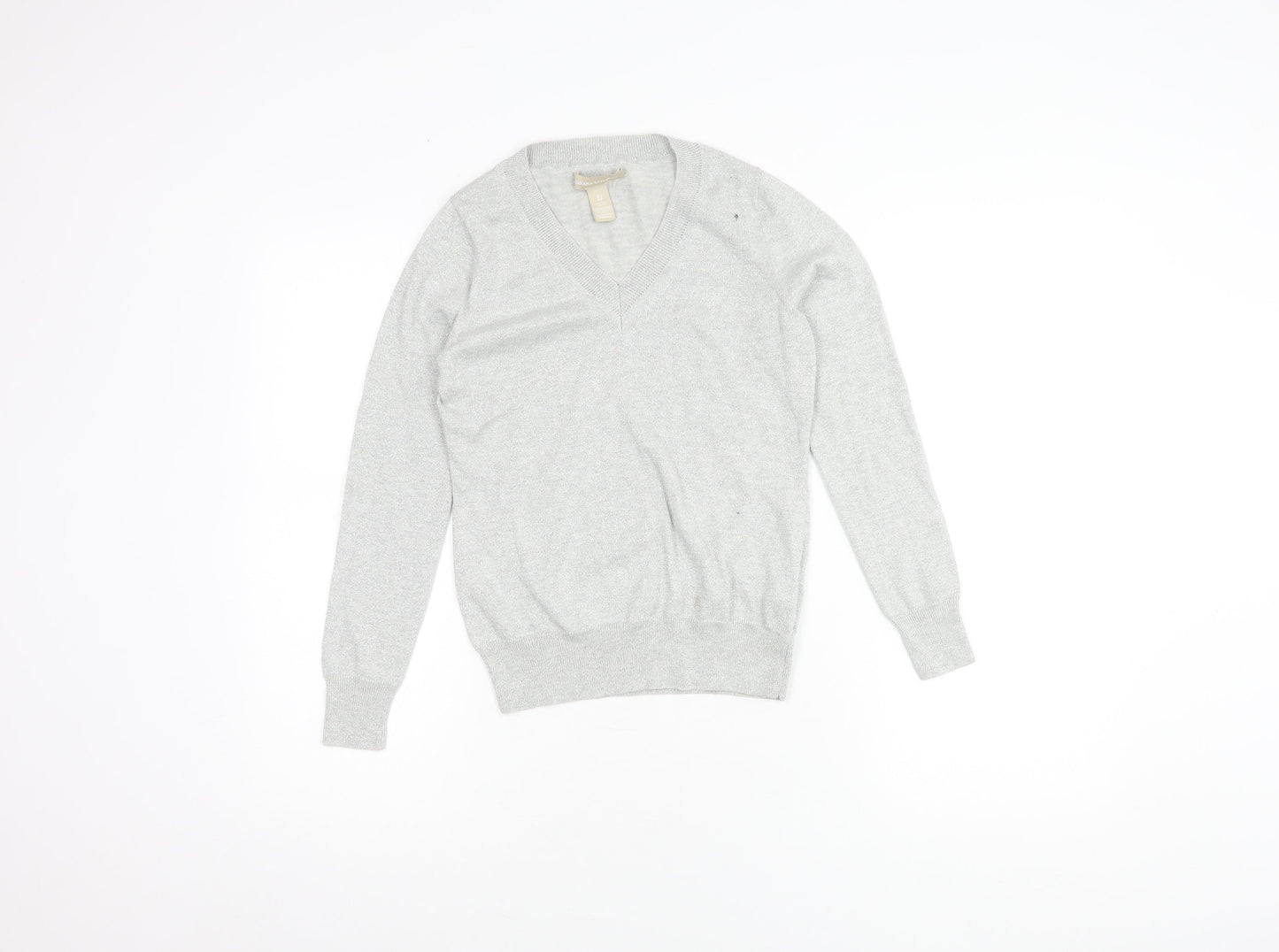 Banana Republic Women's Grey XS V-Neck Pullover Jumper