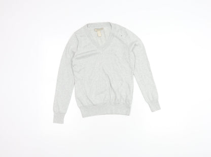 Banana Republic Women's Grey XS V-Neck Pullover Jumper