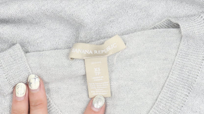 Banana Republic Women's Grey XS V-Neck Pullover Jumper