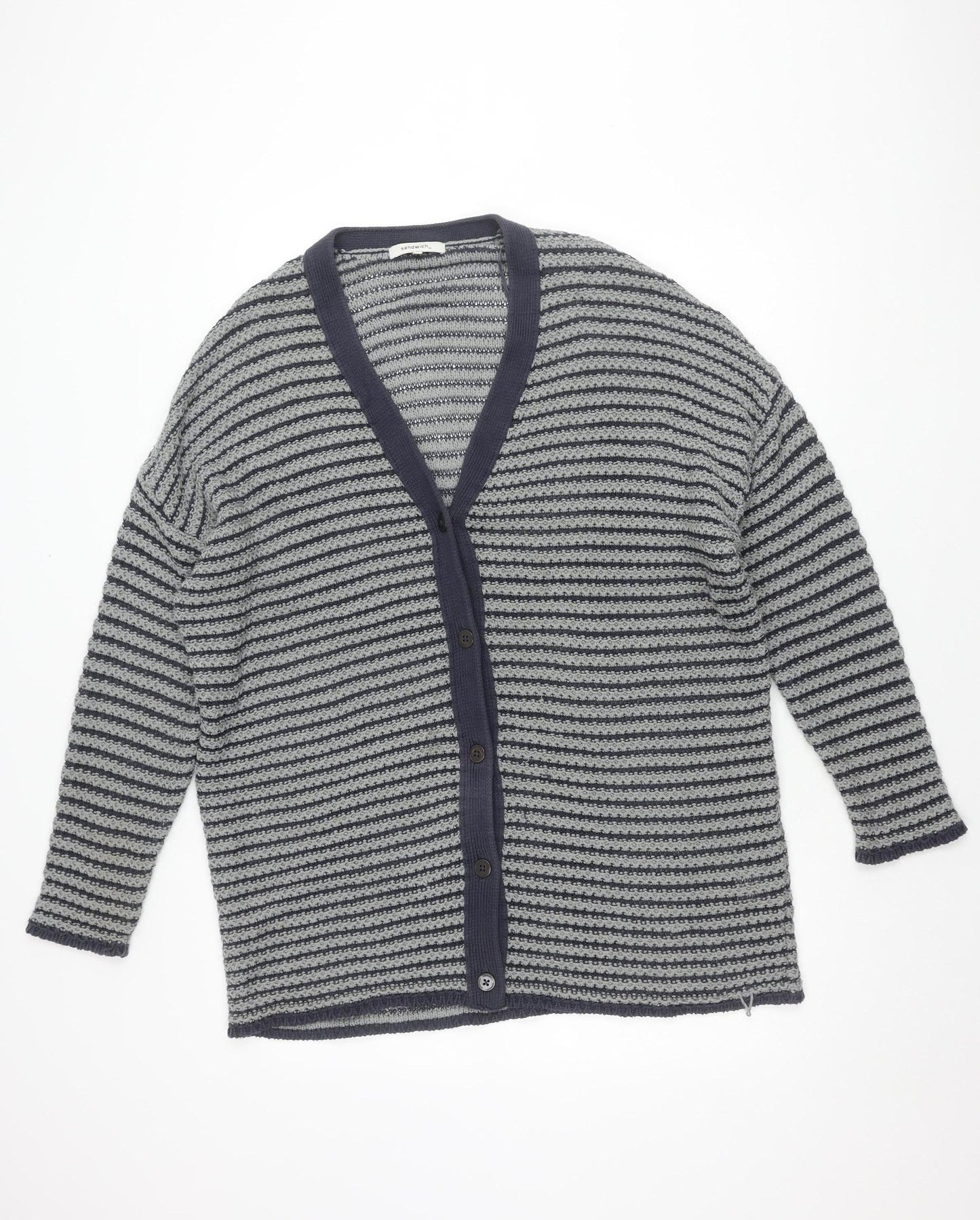 Womens UK Size XL Sandwich Blue Cardigan Jumper