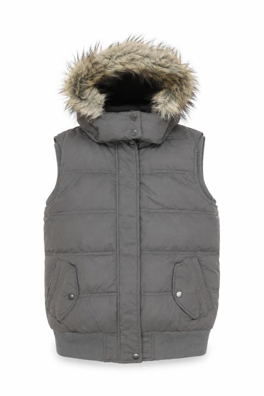 Womens UK Size 10 Fat Face Grey Puffer Jacket