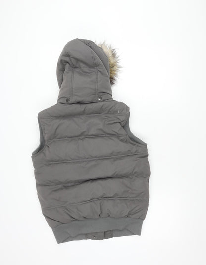 Fat Face Women's Grey Puffer Waistcoat Size 10