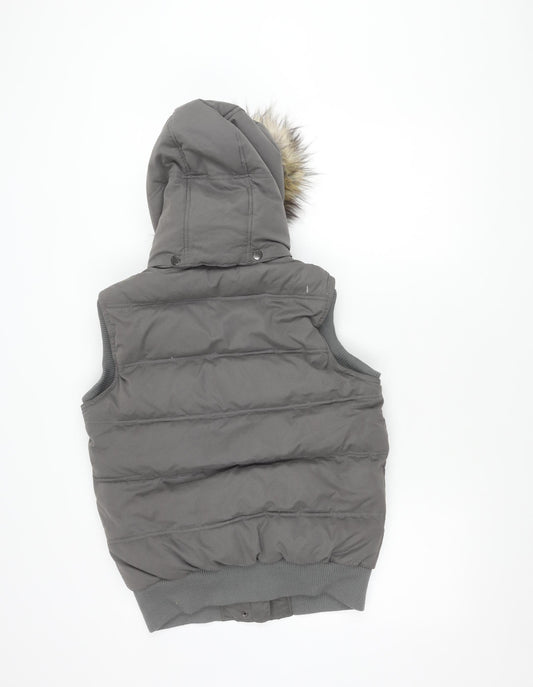 Fat Face Women's Grey Puffer Waistcoat Size 10