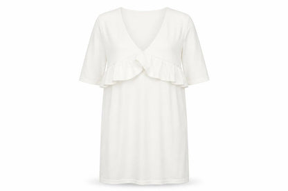 Boohoo Women's White 3/4 Sleeve Peplum Dress