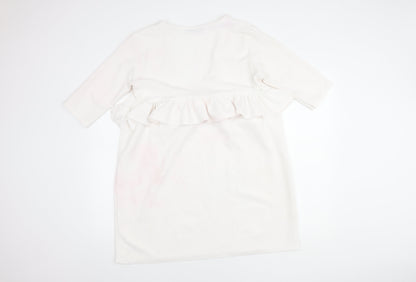 Boohoo Women's White 3/4 Sleeve Peplum Dress