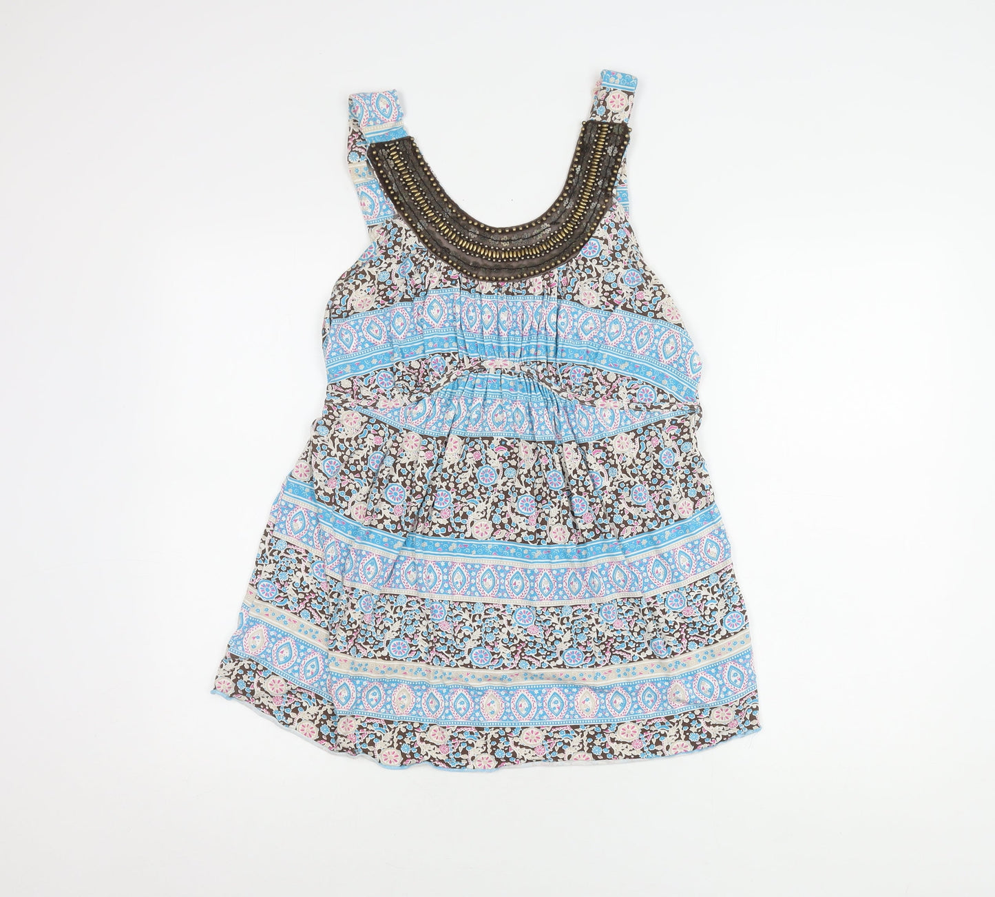 Redherring Maternity Blue Floral Tunic Tank Top Size 12