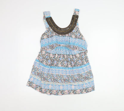 Redherring Maternity Blue Floral Tunic Tank Top Size 12