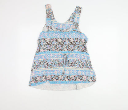 Redherring Maternity Blue Floral Tunic Tank Top Size 12