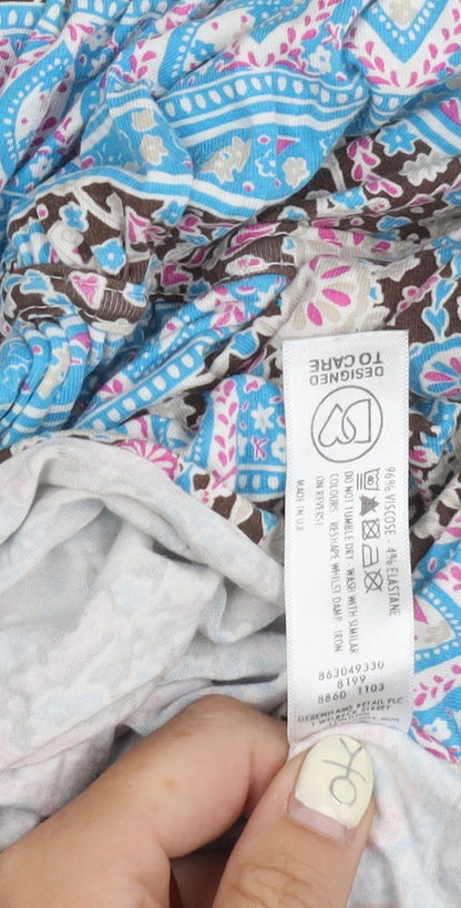 Redherring Maternity Blue Floral Tunic Tank Top Size 12