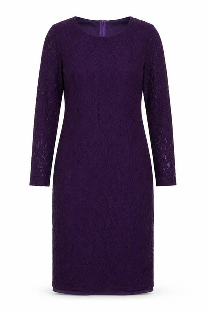 Apricot Women's Purple Lace Long Sleeve Dress L
