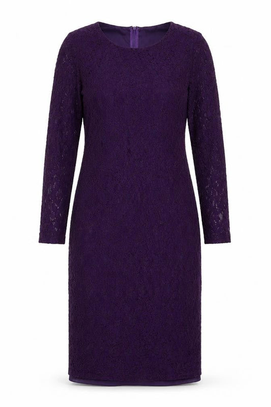 Apricot Women's Purple Lace Long Sleeve Dress L
