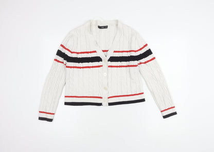 Womens UK Size 12 MNG White Cardigan Jumper