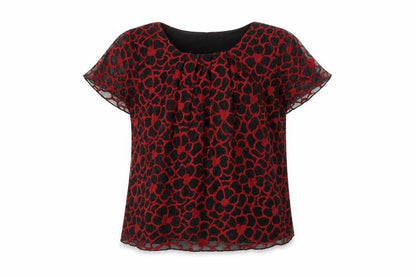 Anna Rose Women's Red & Black Top Size 16