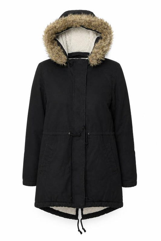 Womens UK Size S Gap Black Parka Coat
