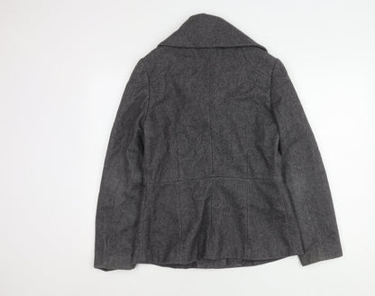 H&M Women's Grey Wool Blend Coat Size 10