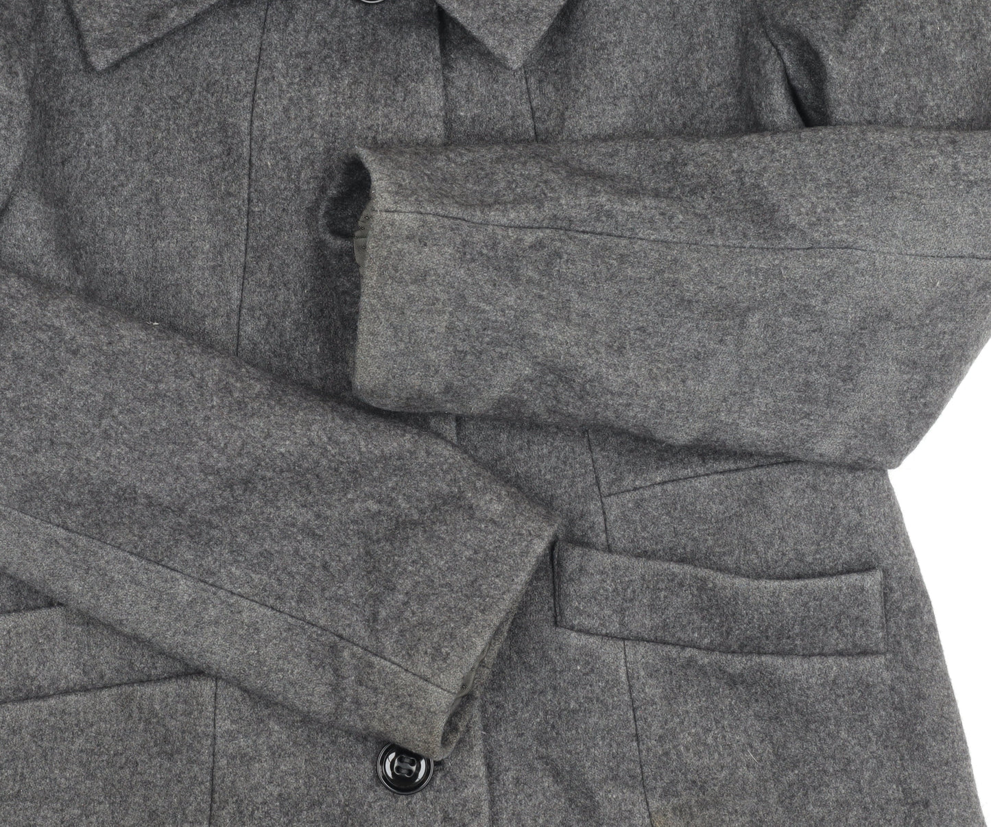 H&M Women's Grey Wool Blend Coat Size 10