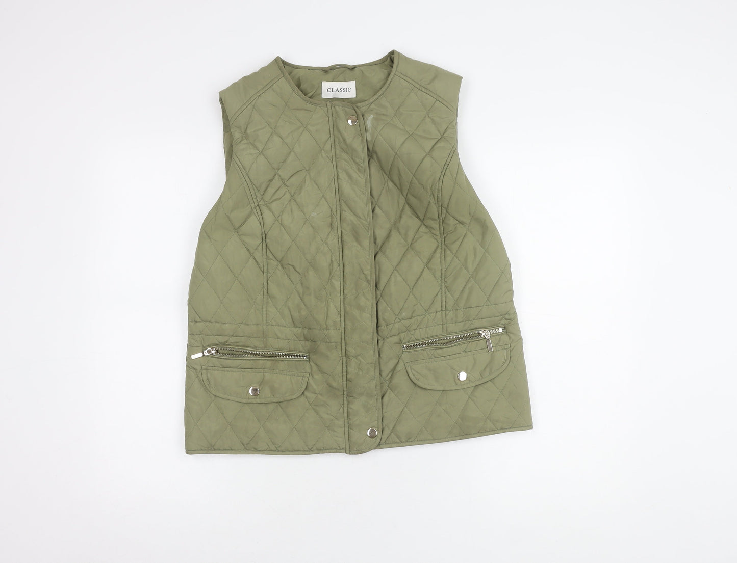 Womens UK Size 14 Marks and Spencer Green Quilted Coat