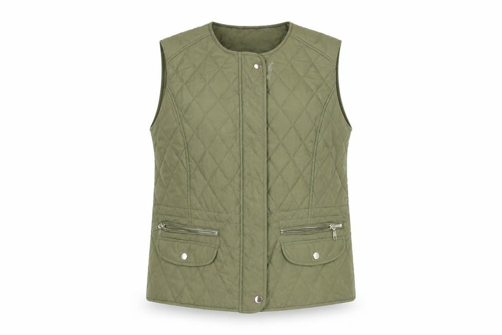 Womens UK Size 14 Marks and Spencer Green Quilted Coat