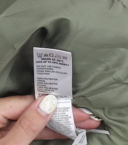Womens UK Size 14 Marks and Spencer Green Quilted Coat