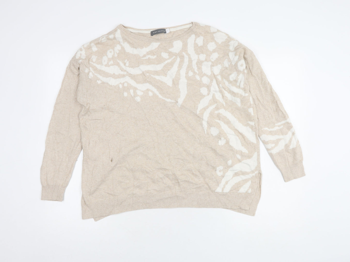 Womens UK Size M Mint Velvet Beige Pullover Jumper