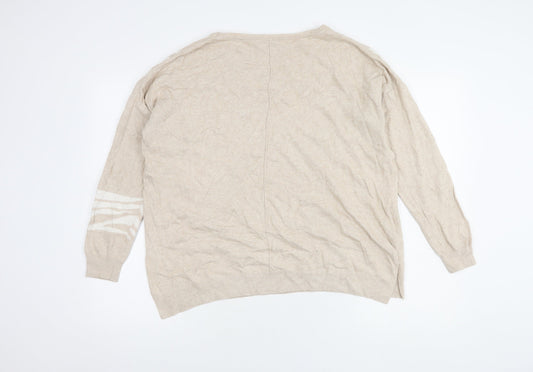 Womens UK Size M Mint Velvet Beige Pullover Jumper