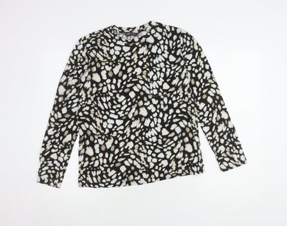Marks and Spencer Women Black and White Animal Print Top