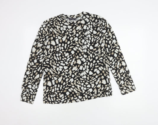 Marks and Spencer Women Black and White Animal Print Top