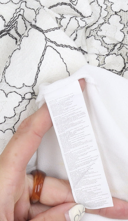 boohoo Women's White Lace Tunic Blouse Size 8