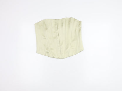 Womens UK Size 12 Zara Beige Cropped Blouse