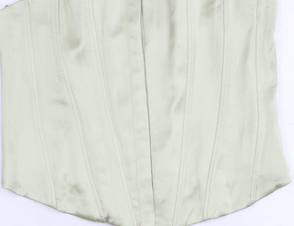 Womens UK Size 12 Zara Beige Cropped Blouse