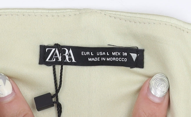 Womens UK Size 12 Zara Beige Cropped Blouse