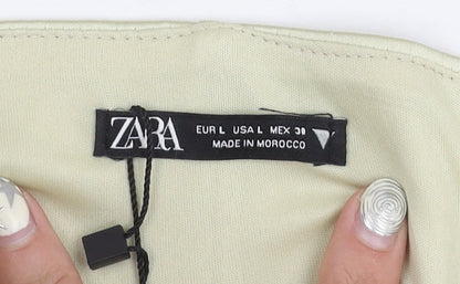 Womens UK Size 12 Zara Beige Cropped Blouse
