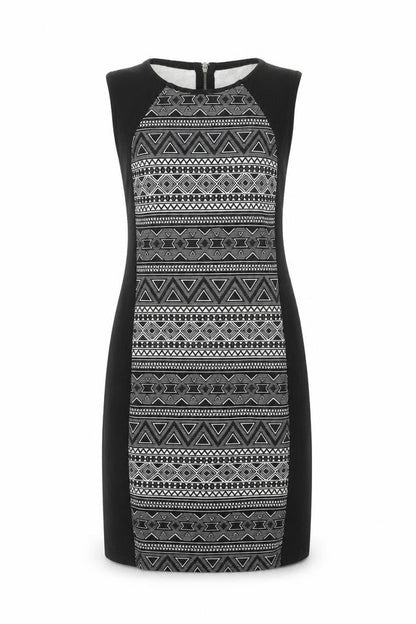 H&M Women's Black Geometric Knit Dress Large