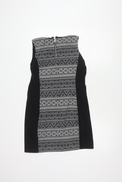 H&M Women's Black Geometric Knit Dress Large