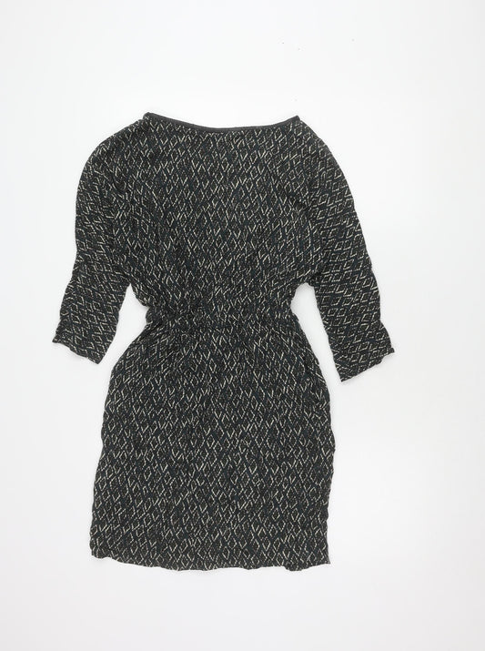 Zara Basic Women's Black Geometric Dress XS