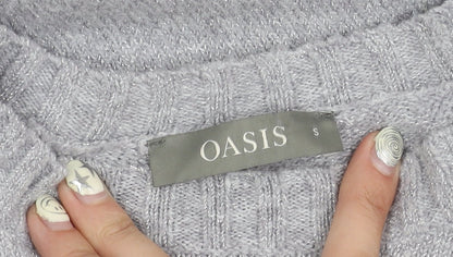 Womens UK Size S Oasis Grey Pullover Jumper