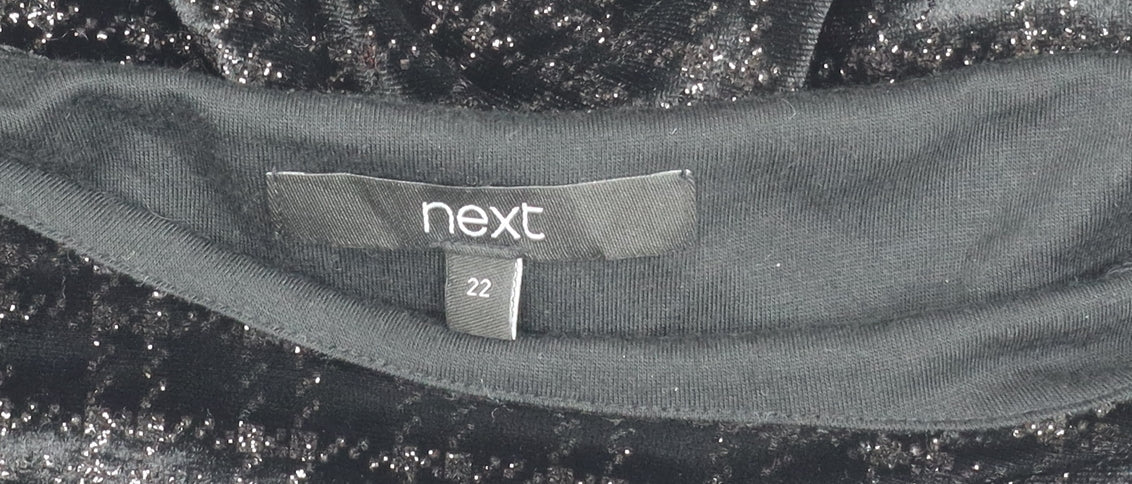 Womens UK Size 22 NEXT Black Basic Blouse