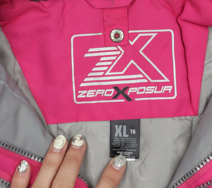 ZeroXposur Girls Pink Ski Jacket UK Size 16 Winter