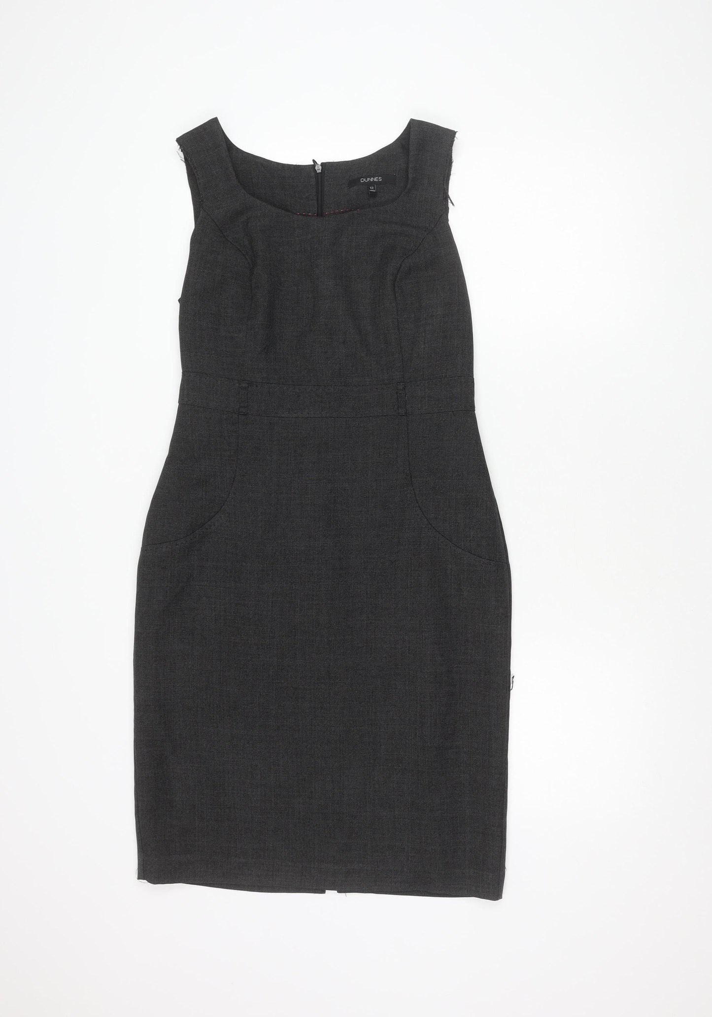 Dunnes Women's Grey Sheath Dress Size 12