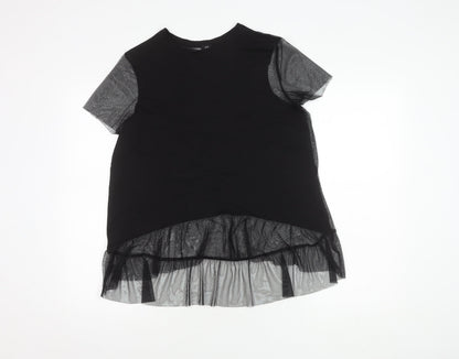 Womens UK Size 8 River Island Black Basic Blouse