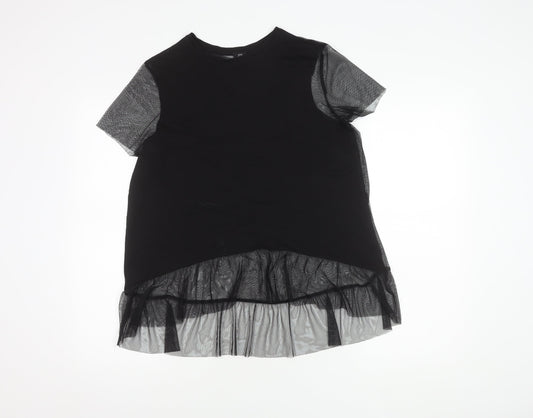 Womens UK Size 8 River Island Black Basic Blouse