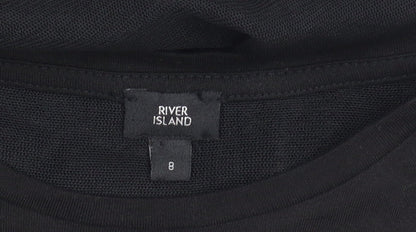 Womens UK Size 8 River Island Black Basic Blouse