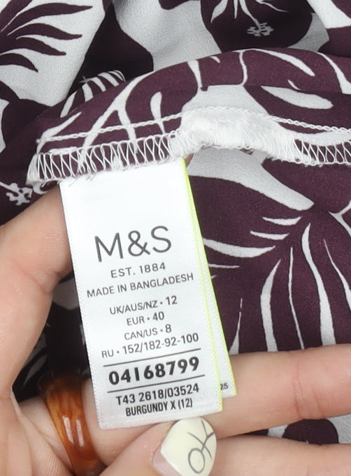 Womens UK Size 12 Marks and Spencer Multicoloured Basic Blouse