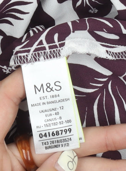 Womens UK Size 12 Marks and Spencer Multicoloured Basic Blouse